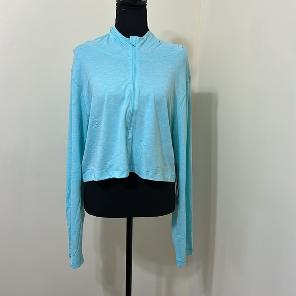 90 DEGREE BY REFLEX nwt Half Zip Pullover Hoodie Htr Aruba Blue. XXL - Picture 9 of 16